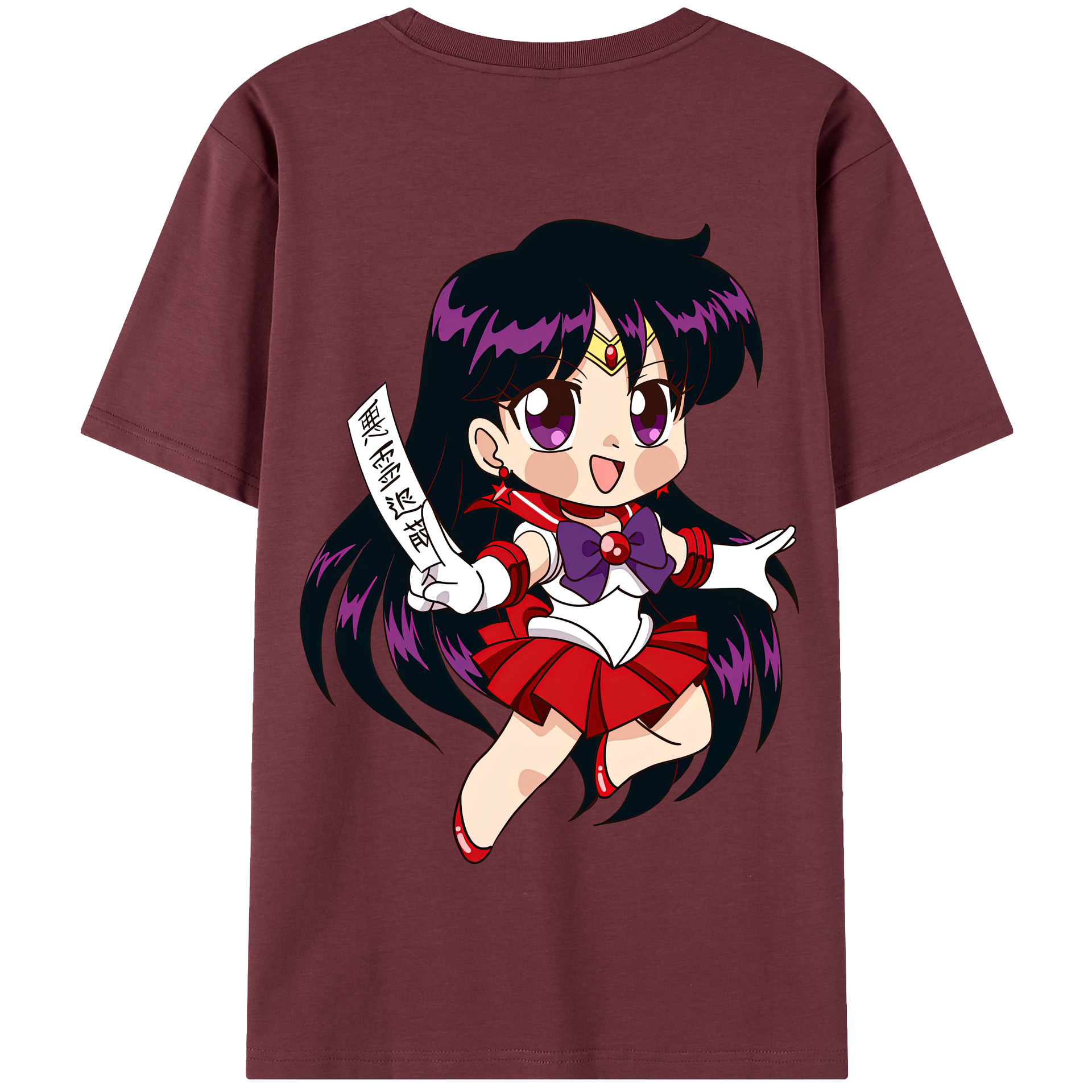 （画像用） 美少女戦士セーラームーン 火野レイ ひの レイ Sailor Moon Hino Rei （セーラーマーズ,Sailor Mars） 綿100％半袖Tシャツ（背面プリント）